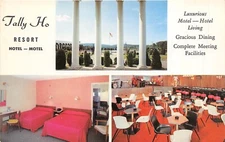 Paoli Pennsylvania 1960s Postcard Tally Ho Hotel Motel near Valley Forge
