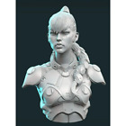 1/10 Bust 80mm Resin Cyberpunk Model Kit Beautiful Girl Soldier Unpainted
