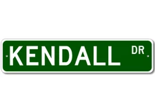 KENDALL Drive Custom Street Sign Personalized Last Name Aluminum Metal Plaque