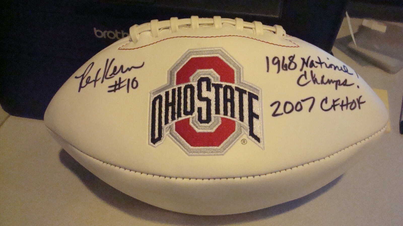 Rex Kern Autographed Signed Ohio State Buckeyes Logo White Panel Fb 07