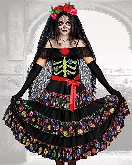 Disfraz De Día De Los Muertos Para Mujer Talla Grande - Vegaoo