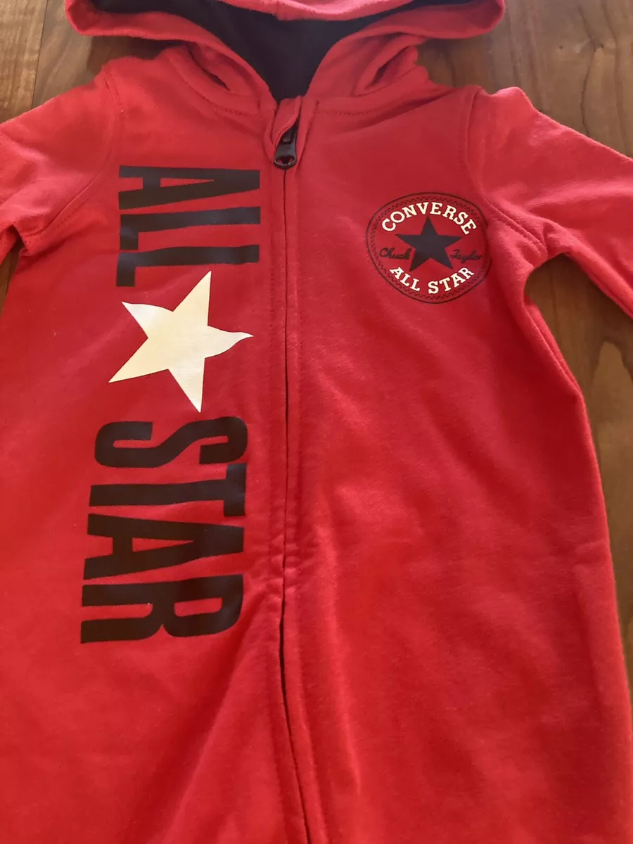 Converse All Star Red Infant One Piece Zip Up Hoodie Size 3 Month NWT