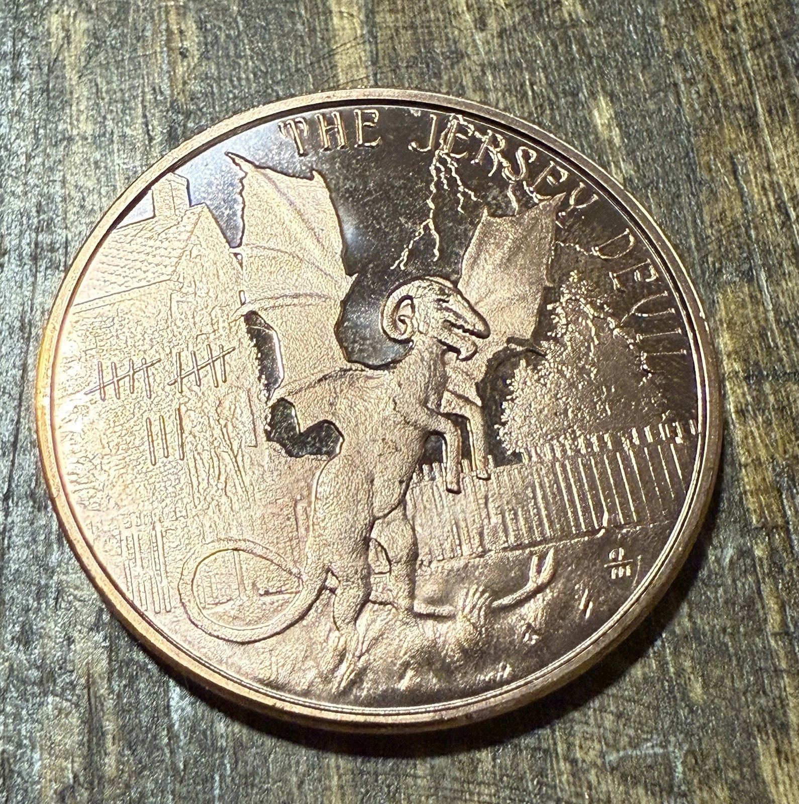 The Jersey Devil Cryptid Creatures 1 Oz .999 Copper Round Coin