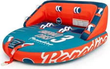 Paradise Water Sports - Emerald Coast Towable Tube for 1-3 Riders, Teal / Red