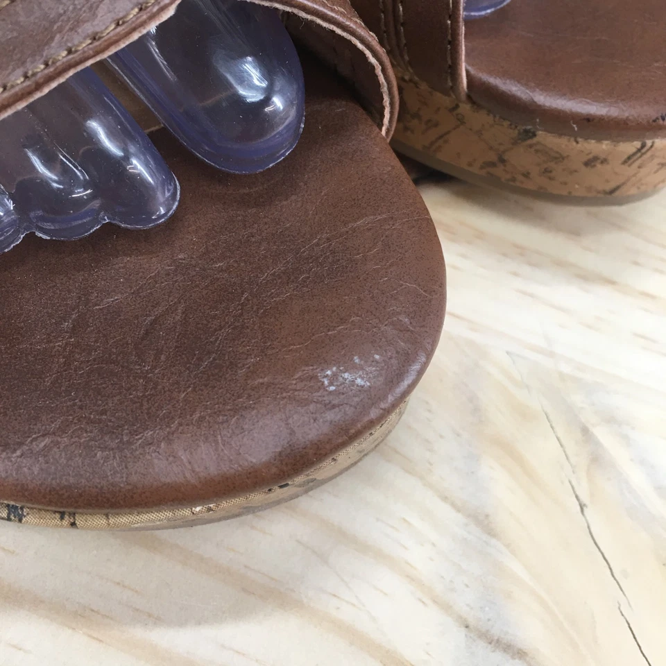 Sandalias Jellypop Para Mujer 10 M Alabama Informales Corcho Cuña Tirantes Cordón Marrón Foto 4 de 4