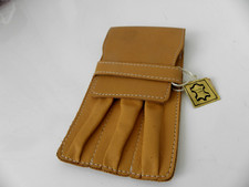 Etui für 3 Füller Kugelschreiber Bleistift  Rinder-Naturleder   80er unbenutzt