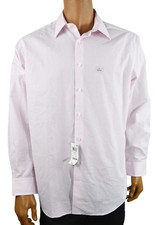 Club Room Mens Dress Shirt L 16-16.5 Pink Check Long sleeves Button Up