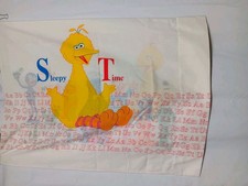 Vintage Sesame Street Pillowcase ABCs Sleepy Time Big Bird Grover Cookie Monster