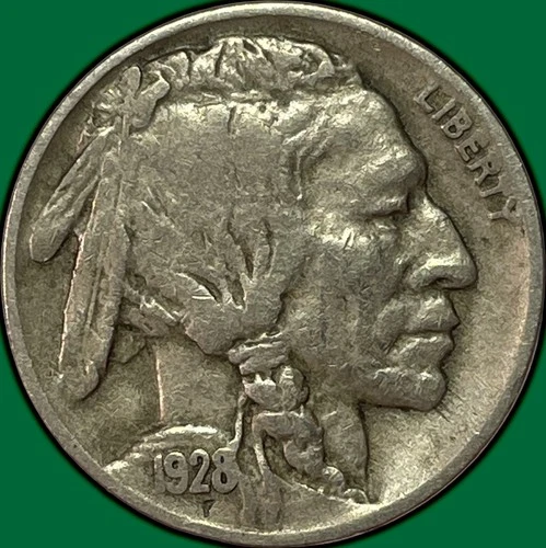 1928-D Buffalo Nickel Very Fine VF Coin #36985
