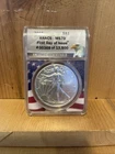 2021 $1 AMERICAN SILVER EAGLE ANACS MS70 TYPE 1 FIRST DAY OF ISSUE FDI LABEL