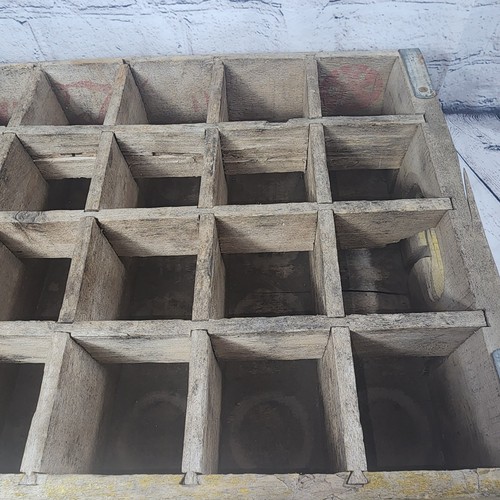 Vintage Drink Coca-Cola Yellow Wooden Case Box 24 Bottle Coke Soda Crate - Picture 8 of 16