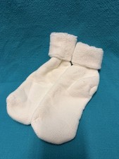 Vintage Socks Acrylic 13" Roll Top 9-11 Women's USA Made Soft Thick 80s 90s