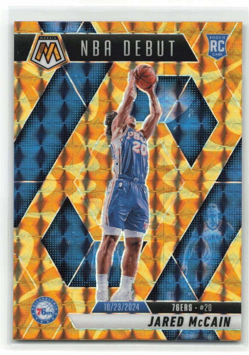 2024-25 Panini Mosaic Jared McCain #263 Reactive Yellow NBA Debut (RC)