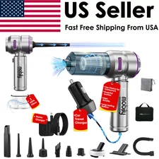 Cordless Handheld Vacuum & Air Duster, Strong Suction, LED, Type-C, Portable