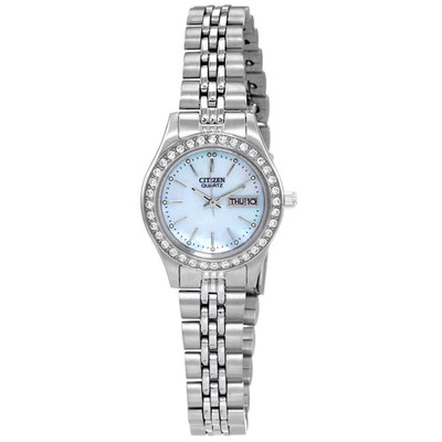 Citizen Women's Quartz Blue Dial Stainless Steel Watch Crystal EQ0530-51N