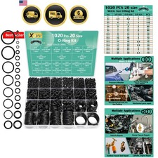 1020 Pcs O Ring Kit 20 Size Nitrile Rubber O Ring Assortment Set for Car Auto...