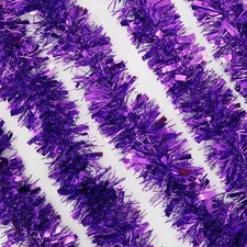 26.2 Feet Halloween Tinsel Garland, Fluffy, for Birthday, Festivities, Purple 