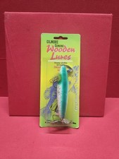 Vintage Gilmore Genuine Wooden Fishing Lures L Jumper 4.25" 3/4oz Wht/grn Sparkl