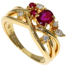 TASAKI  Ruby Diamond Ring K18 Yellow Gold  Ladies [Used]