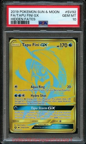 Pokemon Hidden Fates Tapu Fini GX SV92 PSA 10