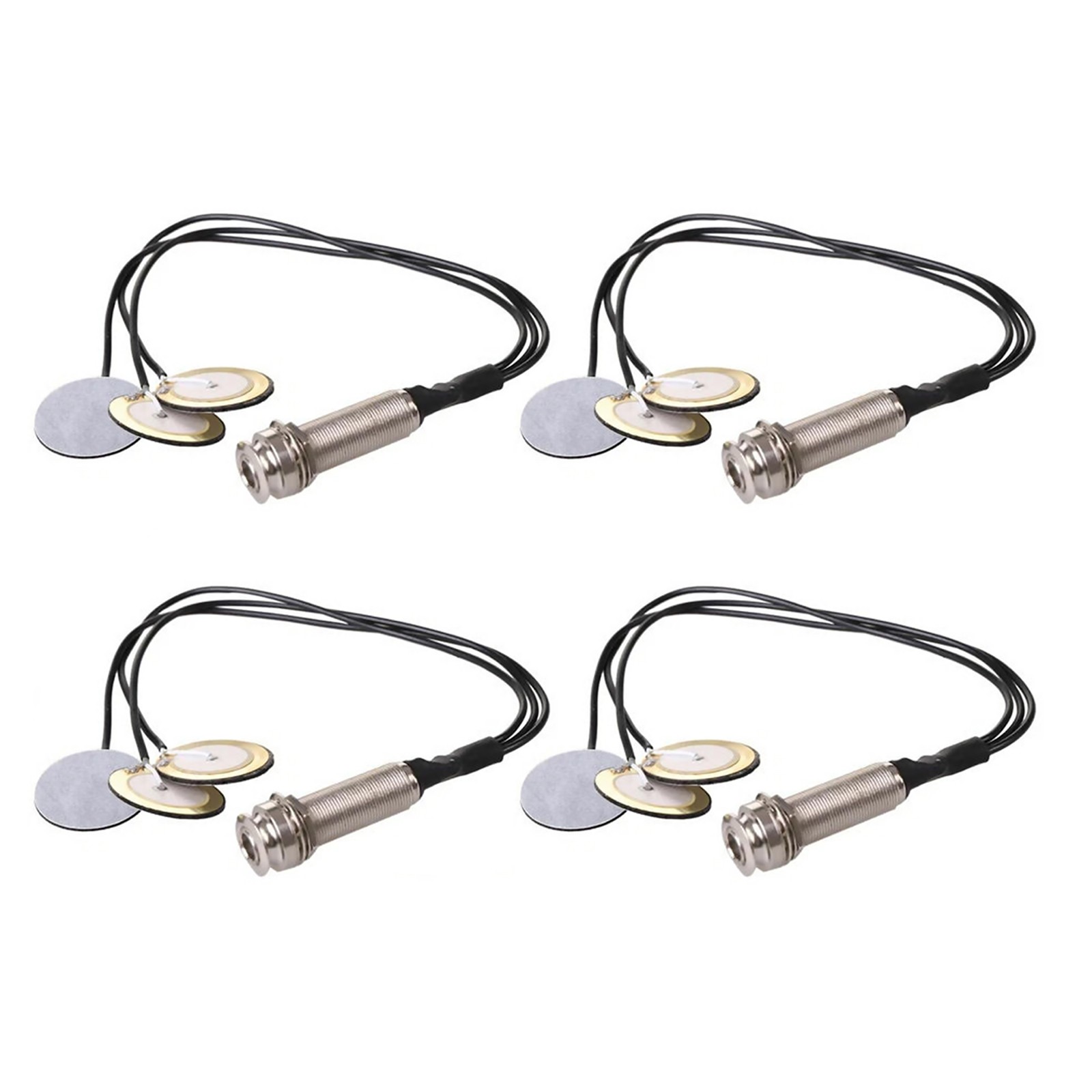 4PCS Contact Pickup Piezo Transducer for Kalimba Thumb Piano 6.35mm Output
