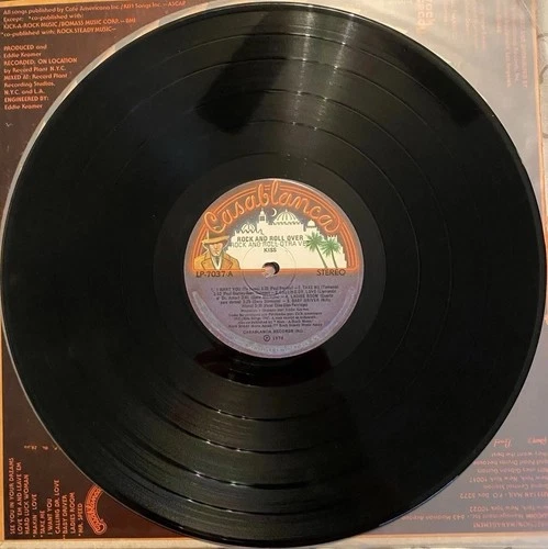 KISS Rock & Roll Over LP Rare Venezuelan Blue Casablanca Label 1976  Aucoin