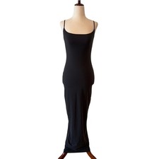 NWT SKIMS Fits Everybody Long Slip Maxi Dress, Onyx, Women's Medium
