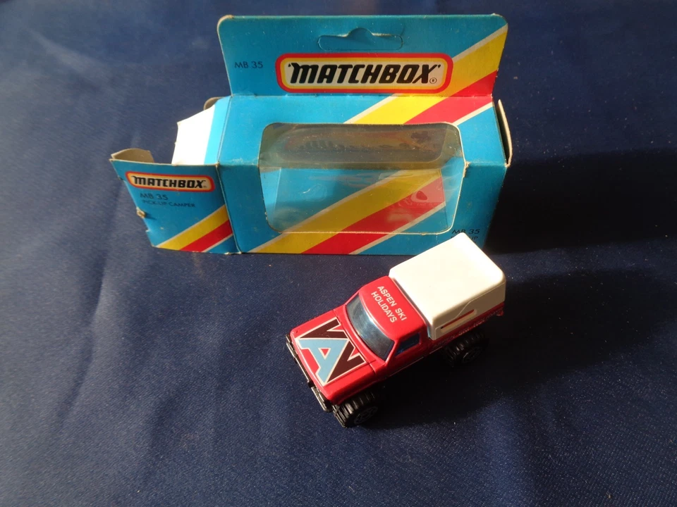 MATCHBOX MB 35 PICK-UP CAMPER ASPEN SKI HOLIDAYS ANNO 1983 SCALA 1:64 - Immagine 3 di 4