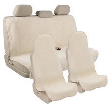 Waterproof Car Seat Covers Interior Sets Universal Fits Car Full Set Beige