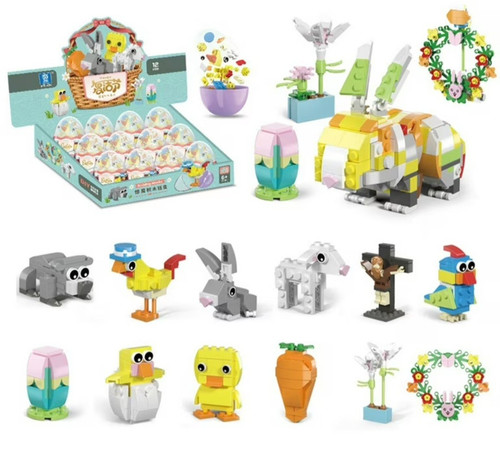 Set Blocchi Costruzione Riempitivi Uova di Pasqua 12 Pezzi per Bambini 6+ - Foto 6 di 8