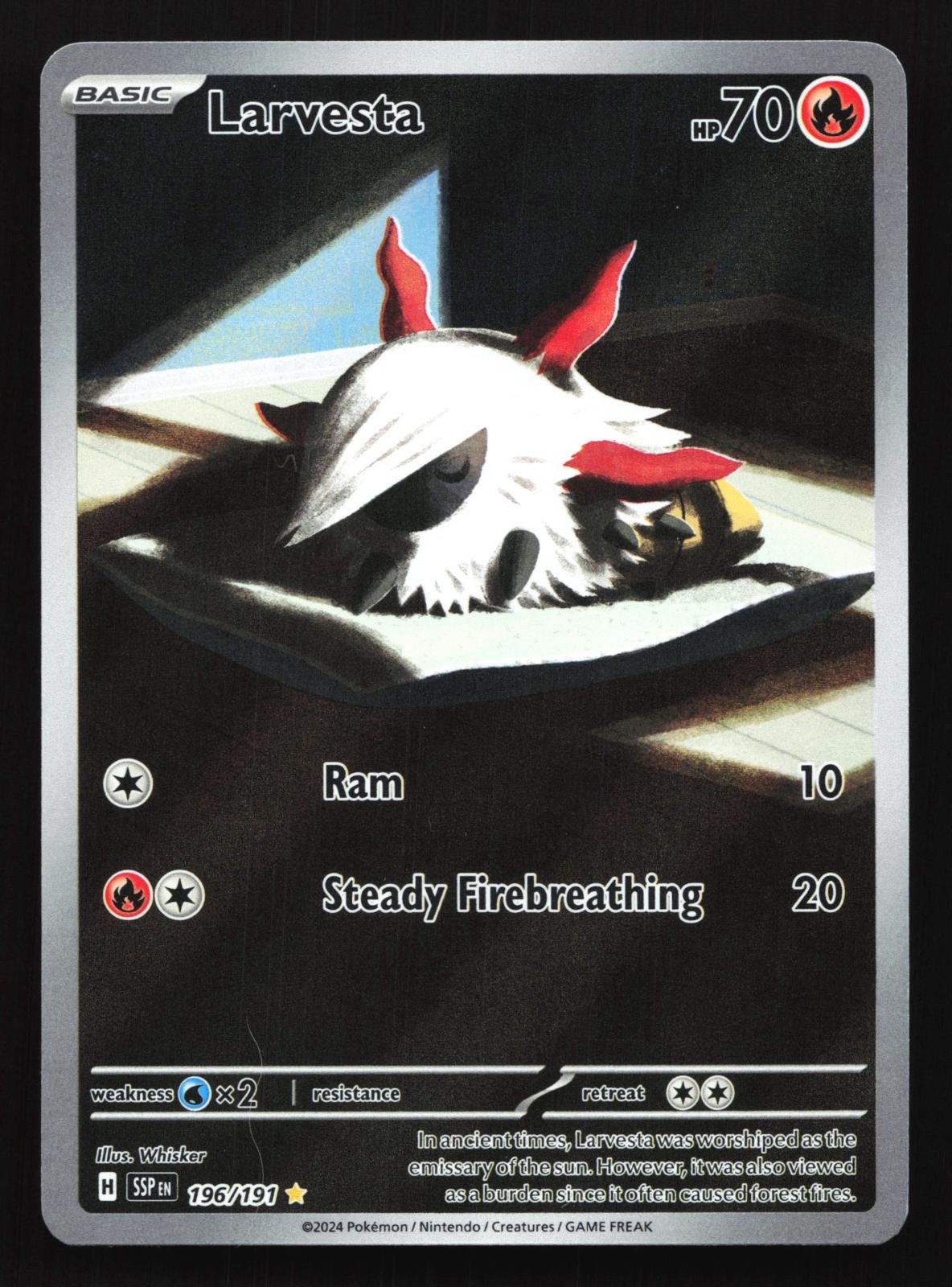 Larvesta 196/191 Surging Sparks Illustration Rare Holo Pokemon Card