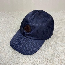 MONCLER Navy Monogram Baseball Cap Logo Leather Patch Adjustable Hat Japan