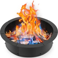 INNOSTAGE 28 Inch Fire Pit Ring (33 Inch Outer), Heavy Duty Steel Fire Ring for 