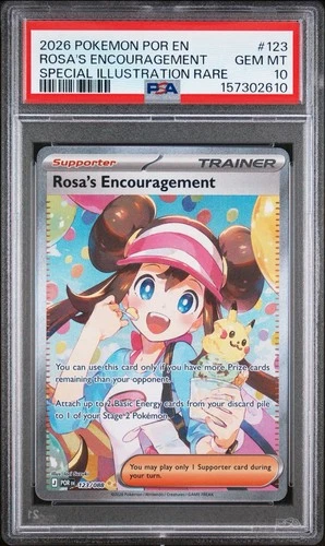 2026 POKEMON POR EN-PERFECT ORDER #123 ROSA'S ENCOURAGEMENT PSA 10