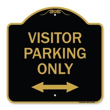 Visitor Parking Sign Visitor Parking Only With Bidirectional Arrow