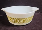 Vintage Pyrex Green Square Flower 475-B Verde Casserole Dish 2 1/2 QT
