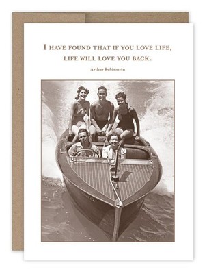 Shannon Martin Design If You Love Life Birthday Card, 4.5x6.25'', Copper & Sepia 