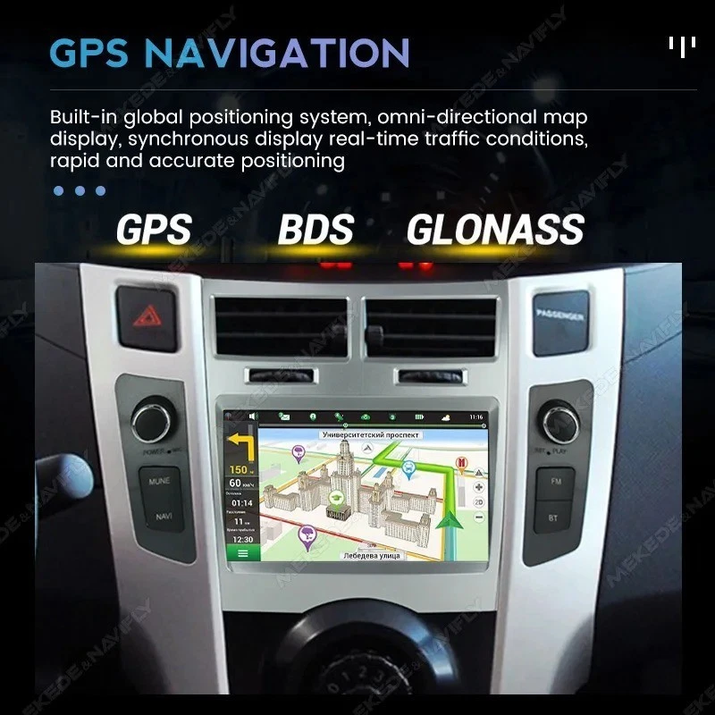 Autoradio Toyota Yaris 2 Din 2005/2011 Carplay Auto Radio FM Schermo Touchscreen - Immagine 3 di 4