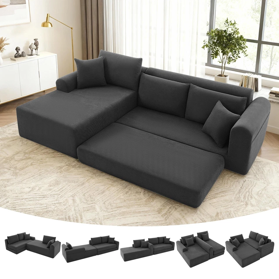 Sofá Seccional Nube 103", Sofá Modular Moderno con Chaise Orientado a la Izquierda en Forma de L Foto 2 de 4
