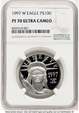 1997-W Proof Platinum Eagle 1 oz Brown Label NGC PF70 (784375020) 3800.00 per troy oz