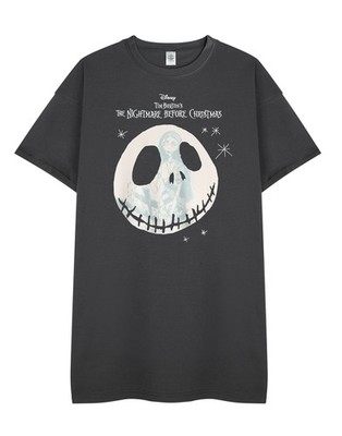Disney The Nightmare Before Christmas Schwarz Sally & Jack Kurzärmeliges Nachthe