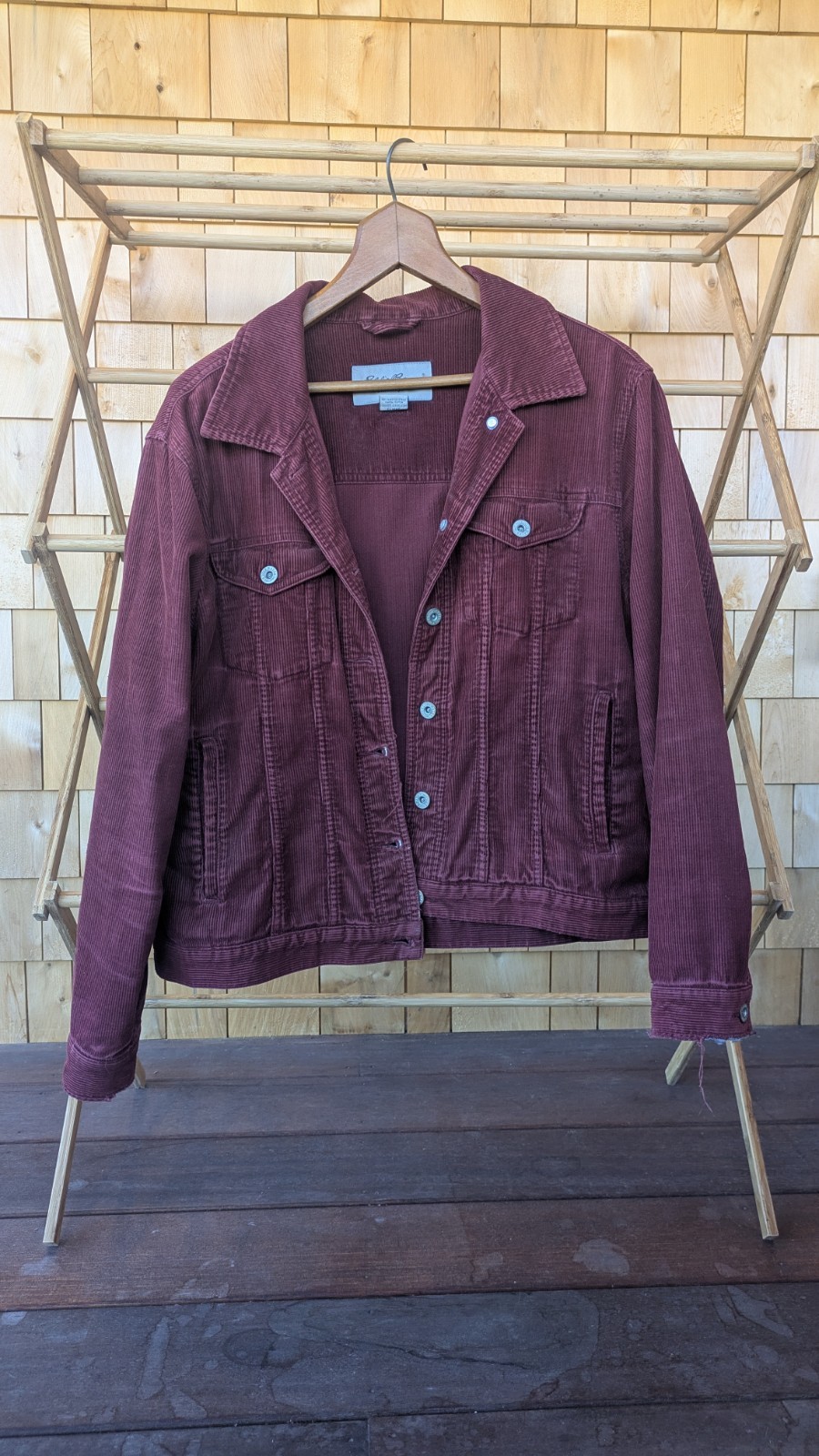 Eddie Bauer Women’s Corduroy Jacket Maroon Cotton Size L