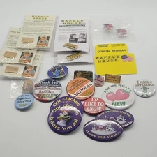 Waffle House & Chicken Tags And Pins Lot Vintage Employee