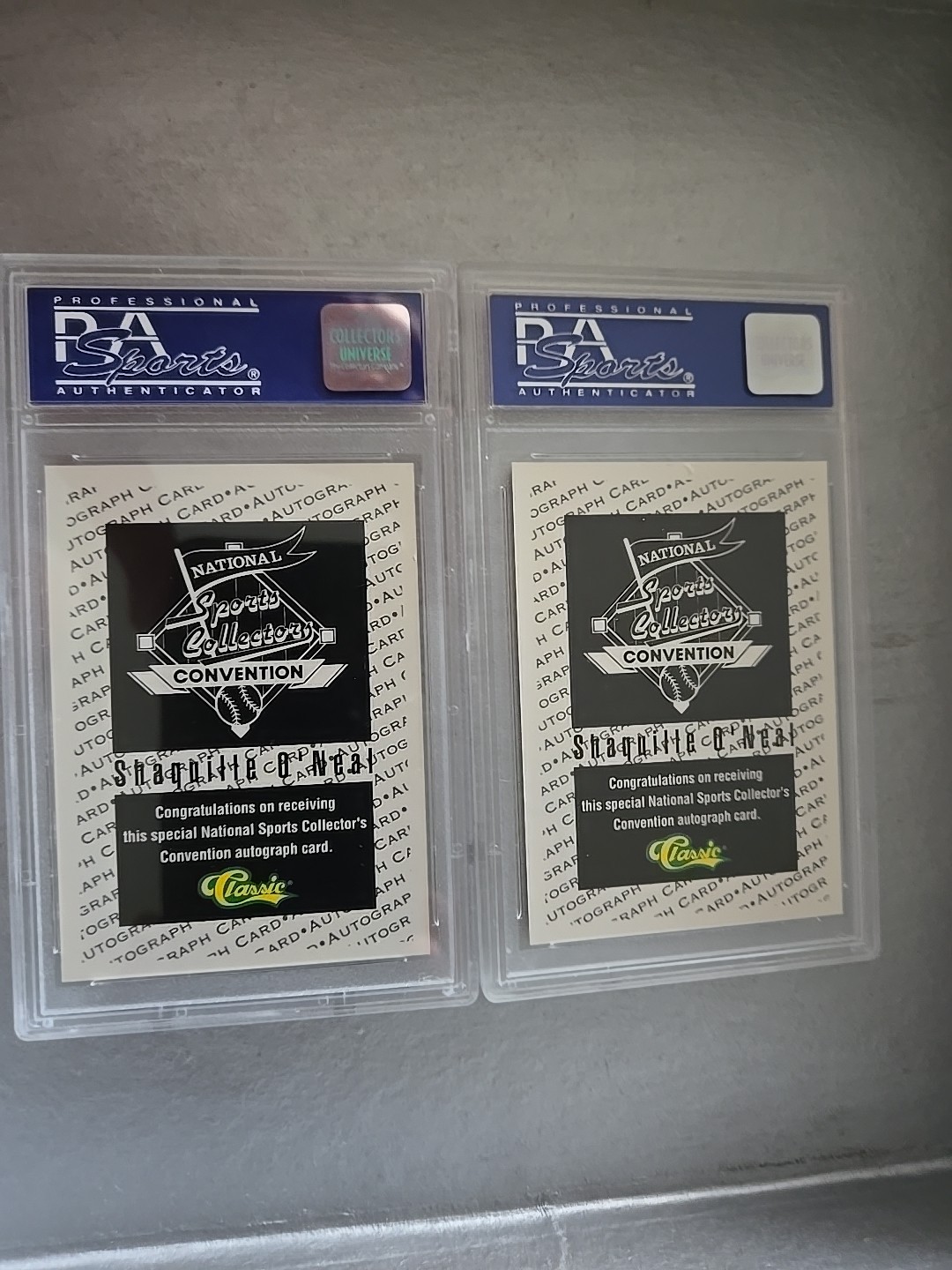 Classic 1992 Show Shaquille O'Neal PSA 8 and PSA 9 BLACK BACK NON AUTOS view 2