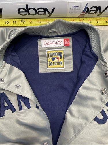 VTG MLB New York Yankees GRAY Satin Jacket MENS Medium WOMENS L XL Cooperstown - Picture 3 of 13