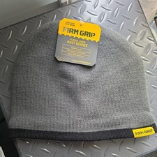 Firm Grip Gray Knit Yellow Fleece Lined Beanie Hat One Size Fits All