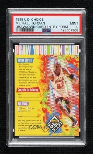 1998 Upper Deck UD Choice Draw Your Own Card Entry Michael Jordan PSA 9 MINT HOF