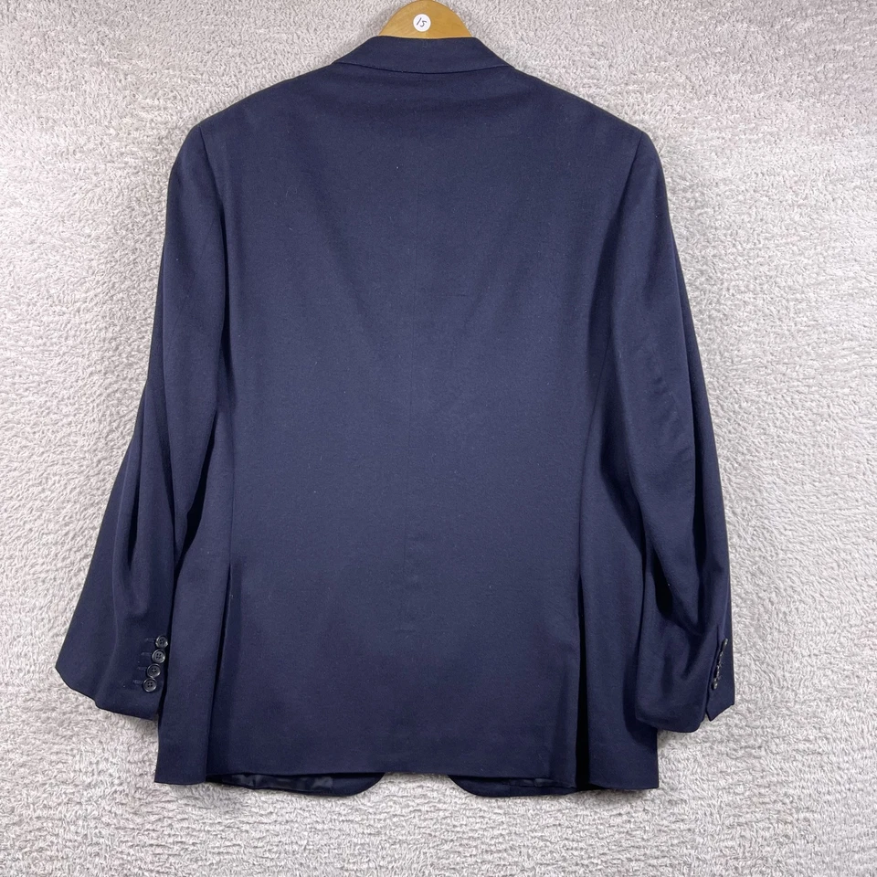 ISAIA Aqua Cashmere Blazer Mens 54 Navy Cashmere Lined Sport Coat Jacket Base - Image 2 of 4