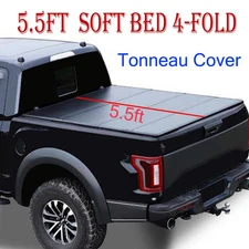 New 5.5ft Quad-Fold Soft Tonneau Cover Fits 2015-22 Ford F150 Truck Bed Cover