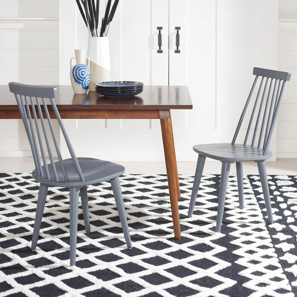 American Homes Collection Burris Загородный Фермерский Дом Серый Шпиндель Боковой Стул,... - Изображение 2 из 4